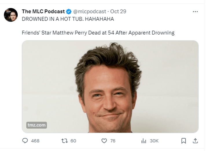 Бреннан висміяв смерть 54-річного актора "Друзів"