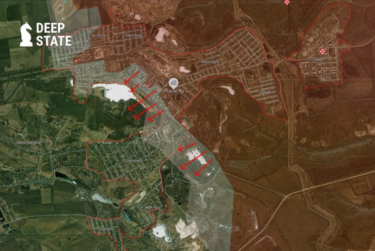 часов яр карта города ВСУ бои