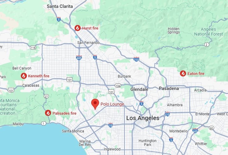 Beverly Hills Hotel, пожары