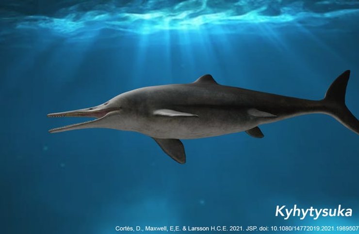 Ихтиозавр, древняя рептилия, доисторические животные