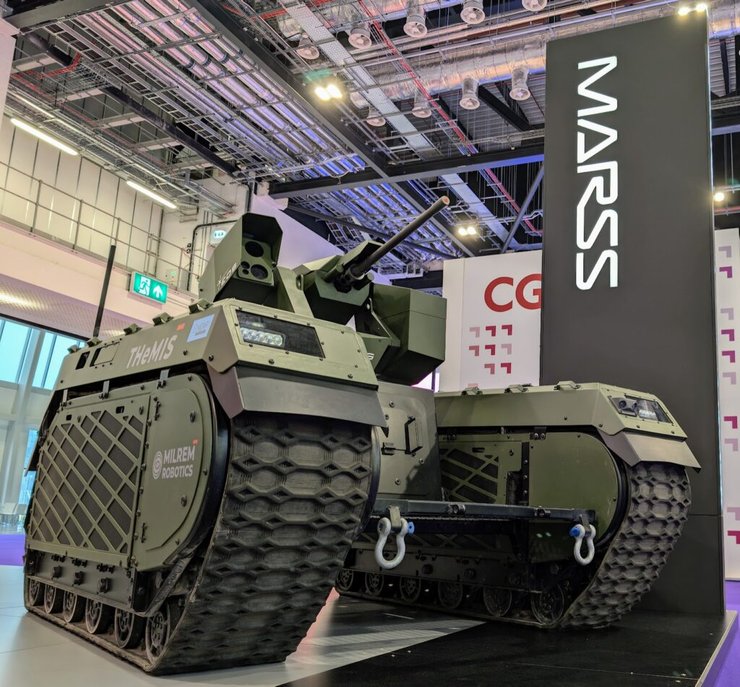 Наземний дрон THeMIS від Mirelm Robotics на виставці DSEI 2025