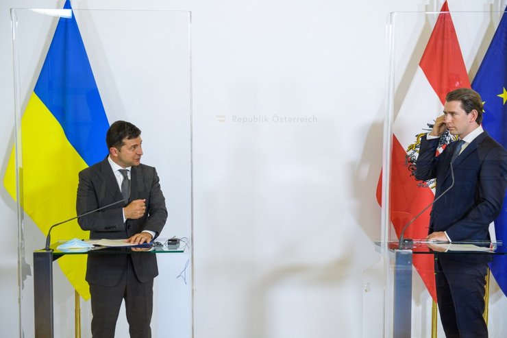 зеленский, президент, курц, австрия, визит