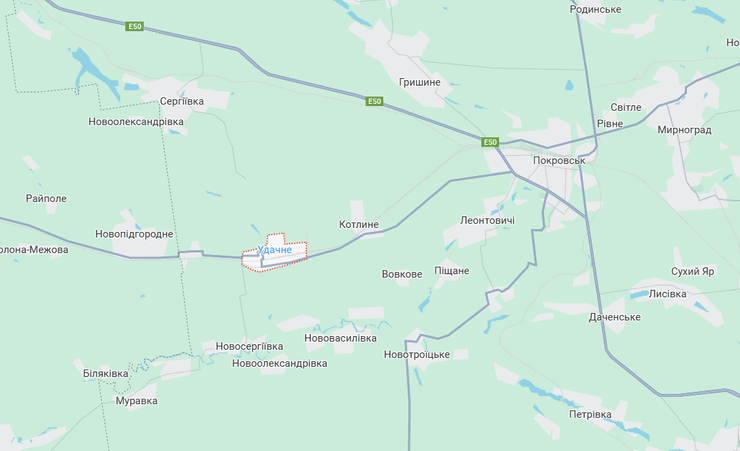 Удачне на мапі