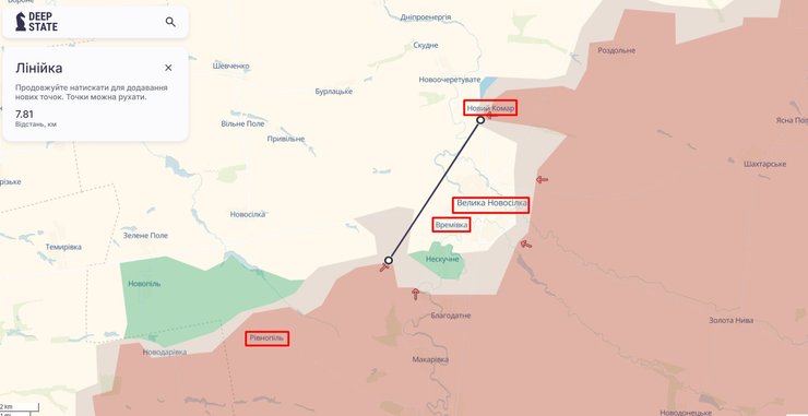 Наступление РФ, Донецкая область, Донбасс, Временка, Великая Новоселка, 27 декабря, карта, DeepState