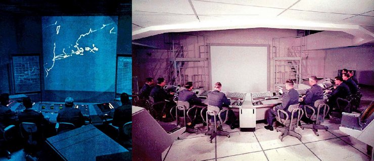 центры управления с операторами на стульях