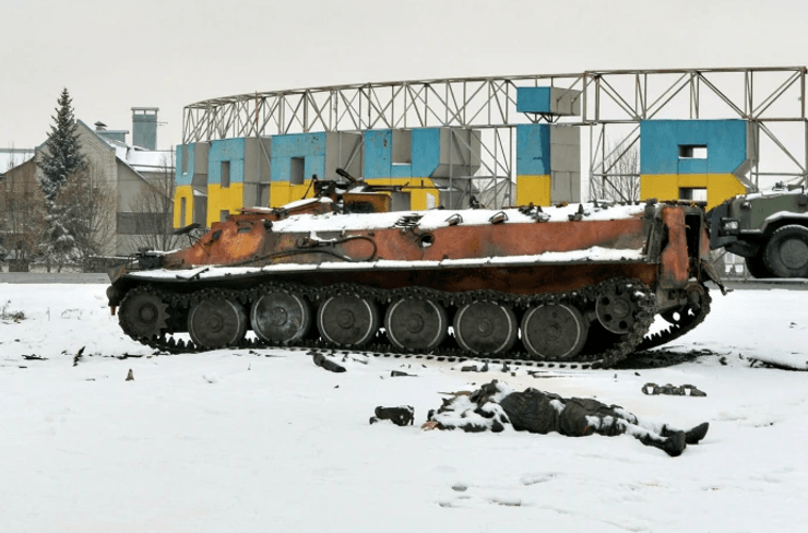 местные российские солдаты, танк, Харьков,