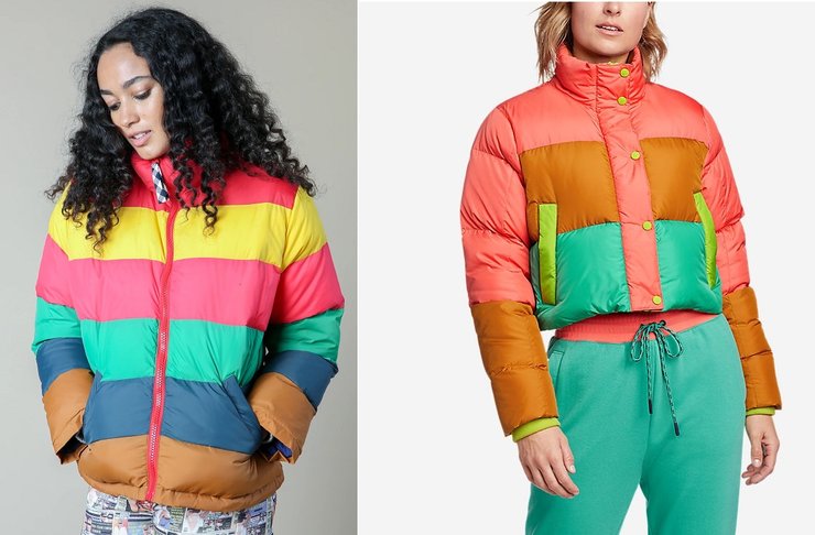 цветной пуховик, тренд сезона, модный пуховик