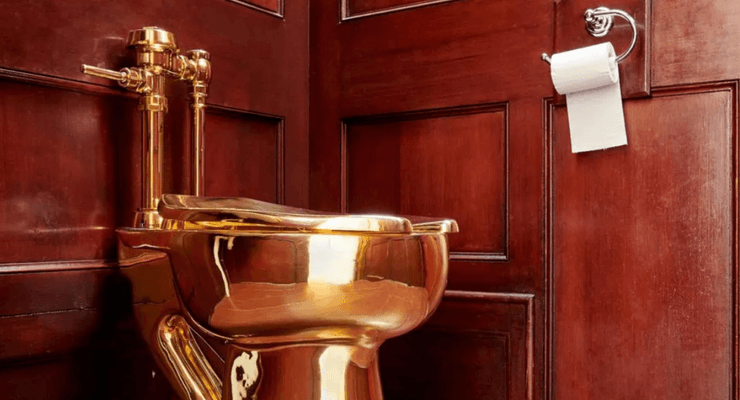 унитаз, золотой унитаз, черчилль унитаз, особняк черчилля