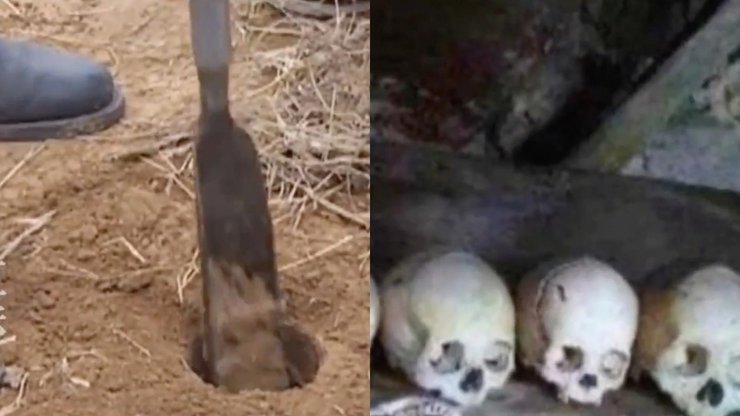 Печера, череп, поховання