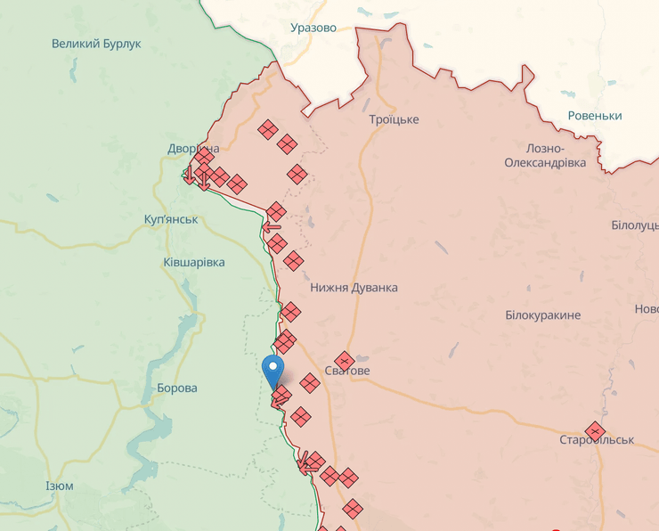 Куп’янськ, мапа бойових дій, Лимано-Куп’янський напрям