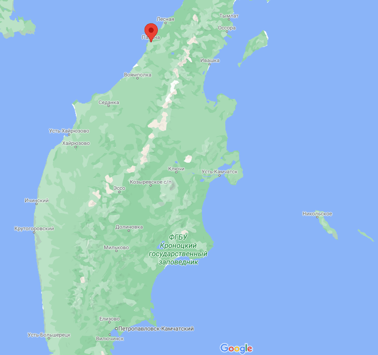 карта, камчатка, палана