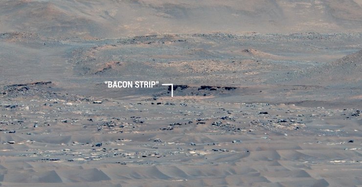 полоса бекона, Марс, камни, изображение