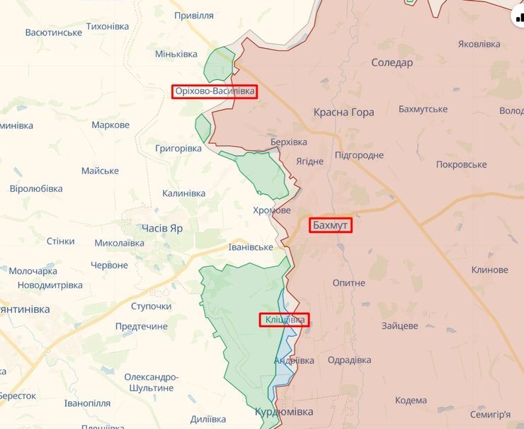 Ситуация под Бахмутом по состоянию на 13 сентября 2023 года