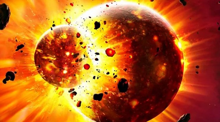 Місяць Земля удар