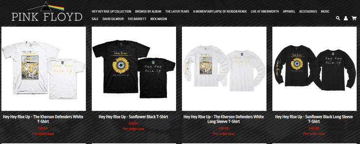 Pink Floyd предлагает лимитированный мерч в поддержку Украины