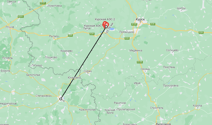 карта АЭС, курская аэс, россия аэс, курск, аэс в курске