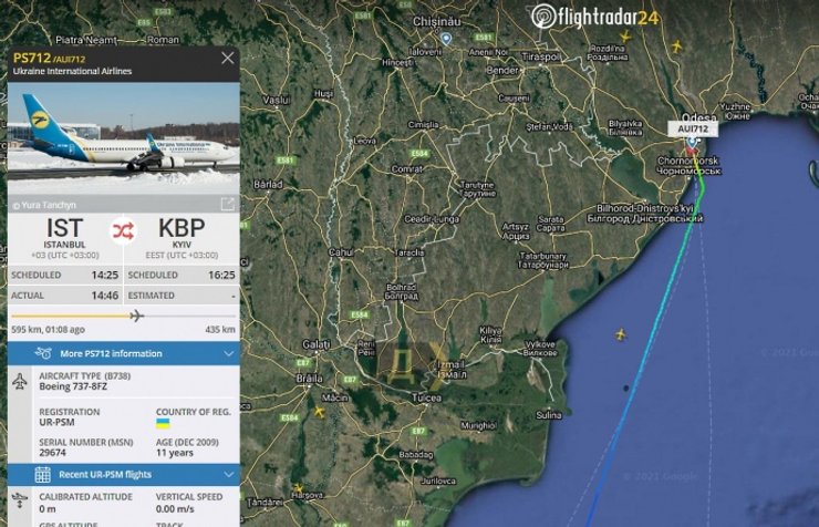 МАУ, самолет, карта полета,