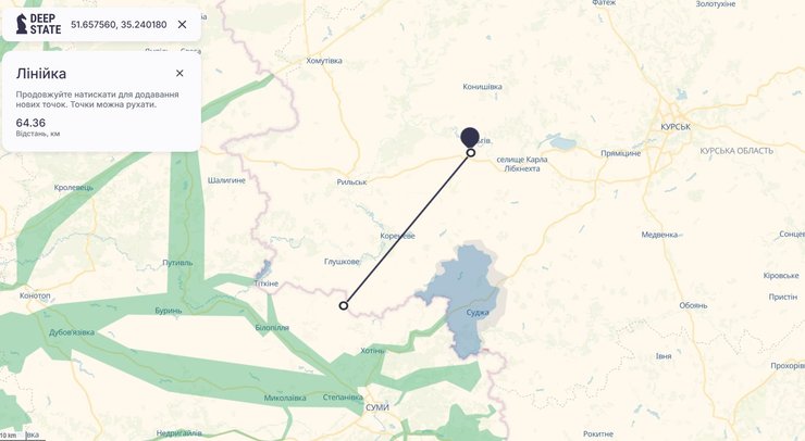 Удар по РФ, Льгов, Курская область, карта