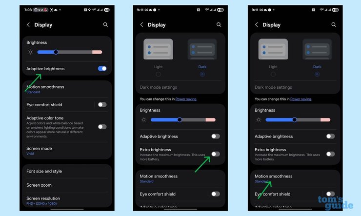 Samsung Galaxy S25 налаштування дисплея