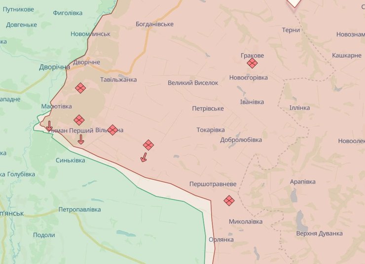 Карта боевых действий, Сватовский оттенок