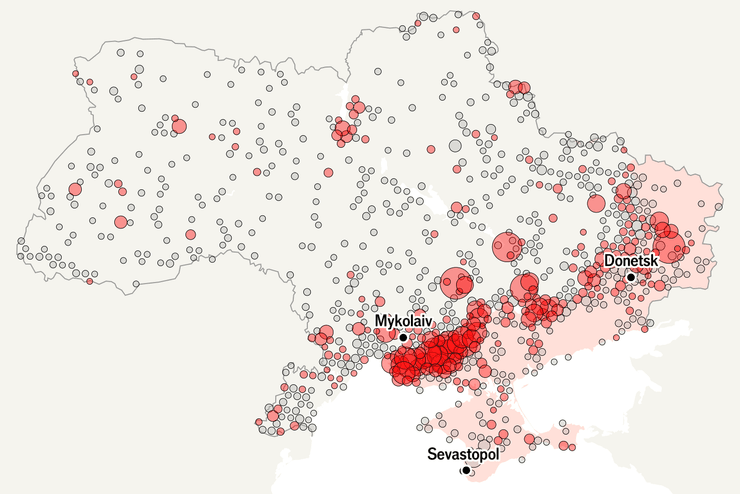 Данные NASA о пожарах и применении оружия на территории Украины