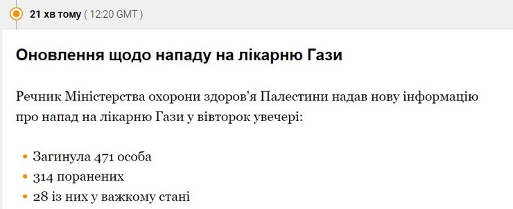 Al Jazeera про події в Аль-Ахлі в Секторі Гази 17 жовтня