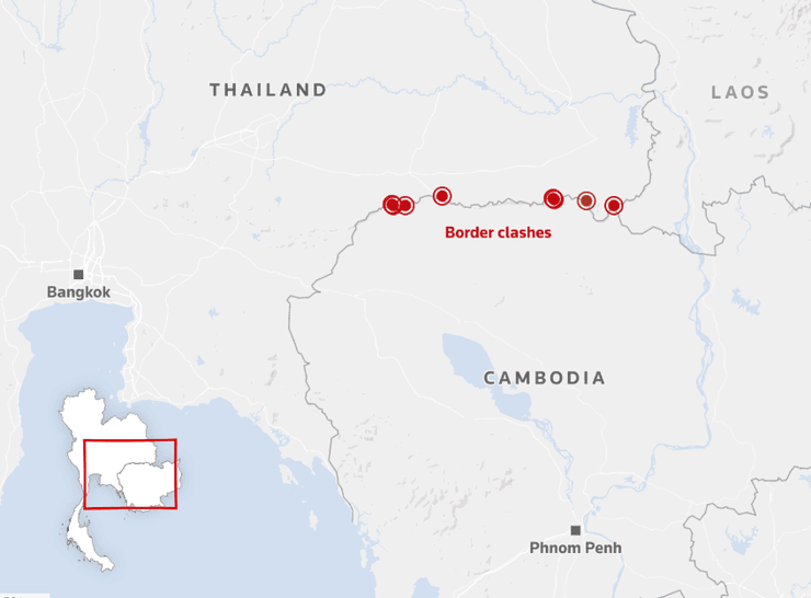 таиланд и камбоджа карта границы