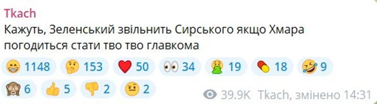 Ткач о кандидатуре главнокомандующего, 18 июля скриншот поста Ткача о кандидатуре главнокомандующего, 18 июля