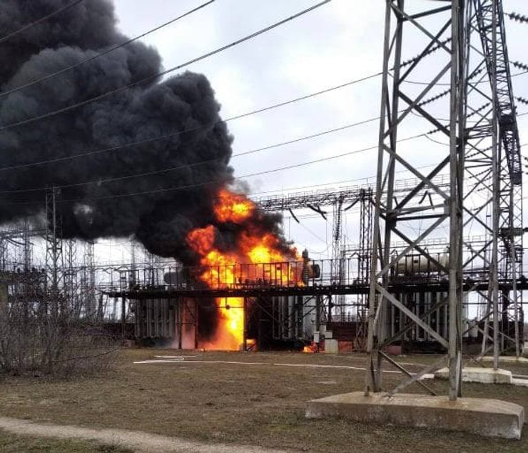 Пожар, ТЭС, Луганск, Счастье, обстрел, боевики