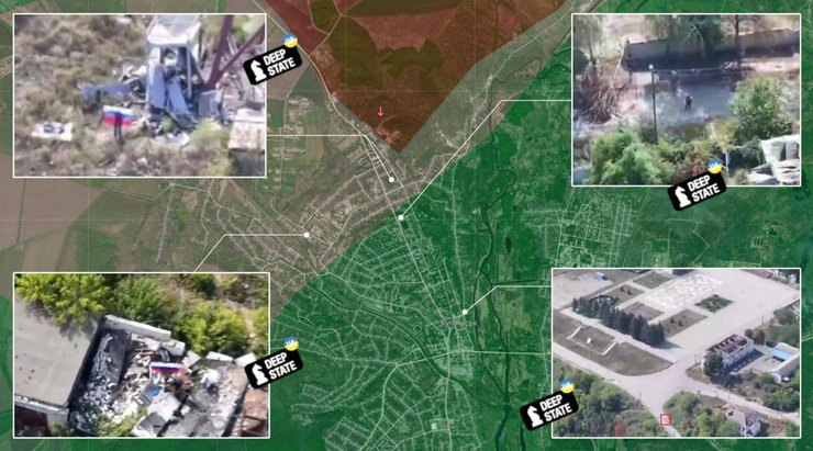 Россиянин с флагом в Купянске