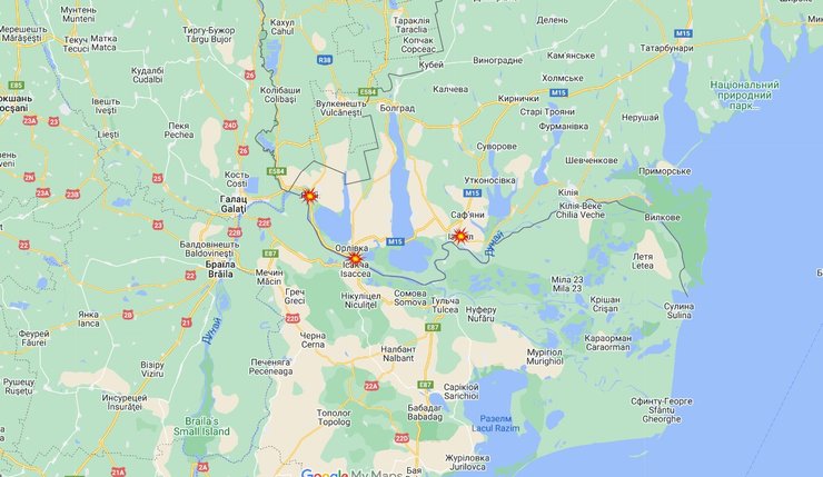 Местонахождение паромной переправы, где находился автобус с детьми