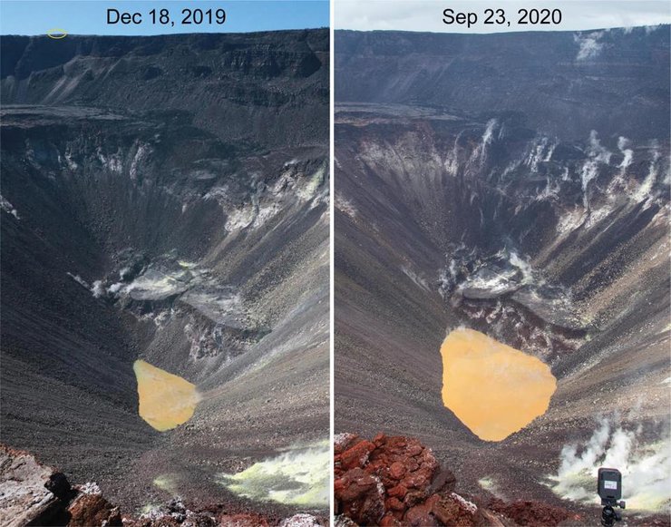 озеро, вулкан, Гавайи