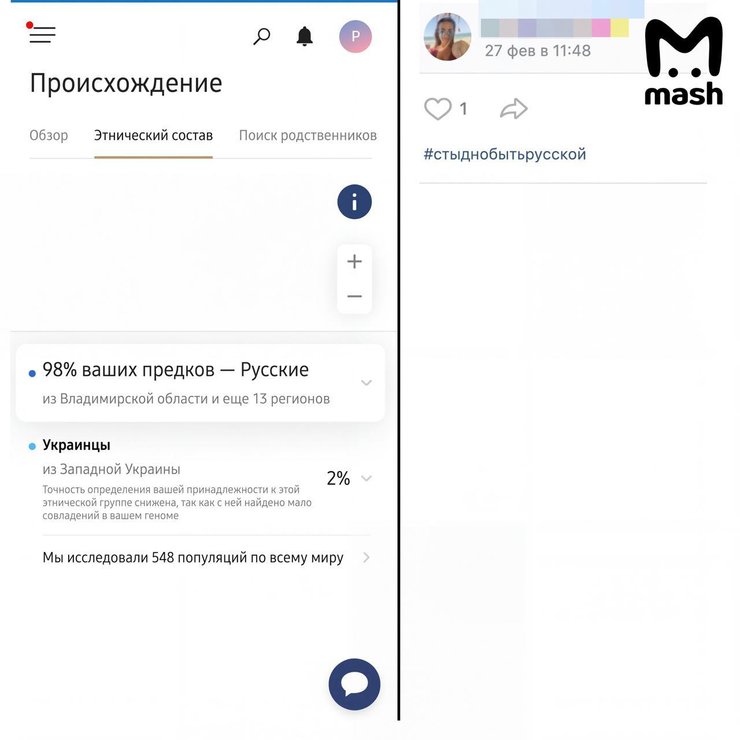 скрин генетичного тесту підрозрюваної Маргарити Реут