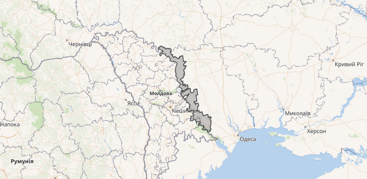 карта, Молдова, Приднестровье, Украина