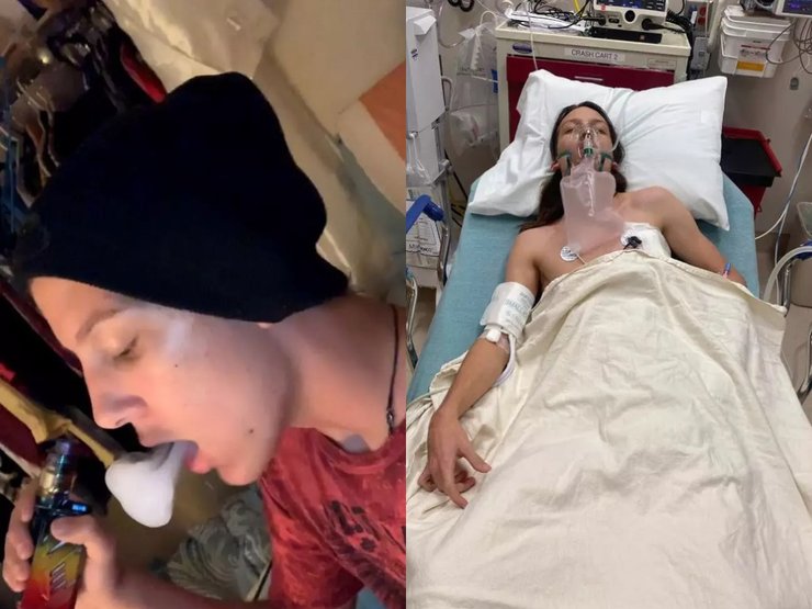 Подросток, больница, курение, вейп, болезнь, палата,