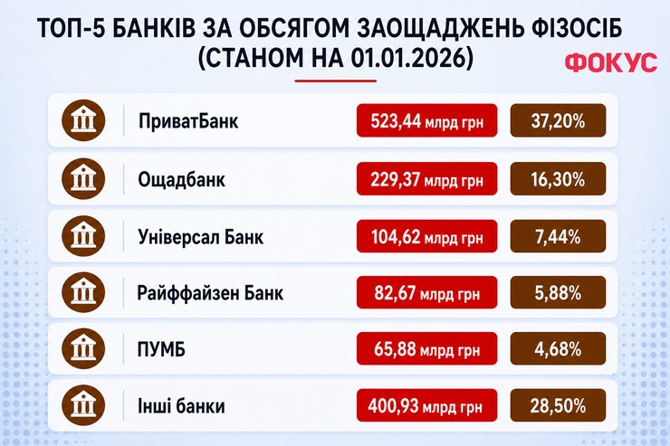Топ банків, в яких зберігають кошти українці