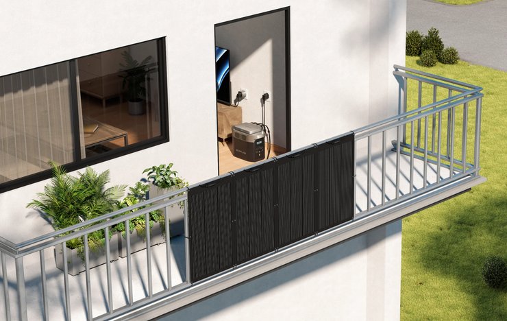 Солнечные панели, EcoFlow PowerStream, балкон