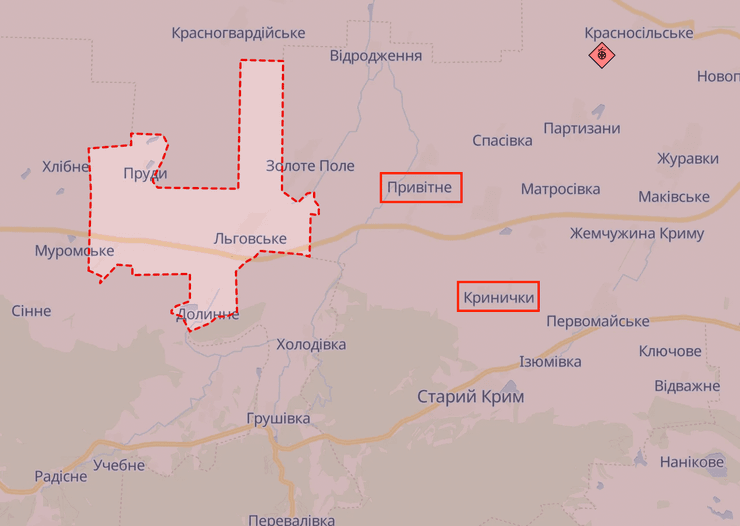 Крим вибухи, вибухи в Криму, карта бойових дій, Льговське, село Льговське, вибухи Льговське