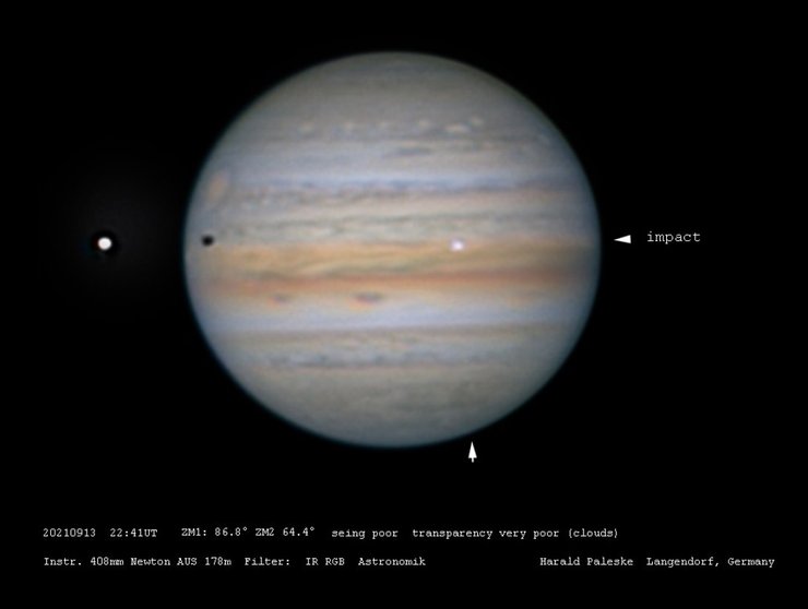 Юпитер, астероид, вспышка, столкновение с астероидом