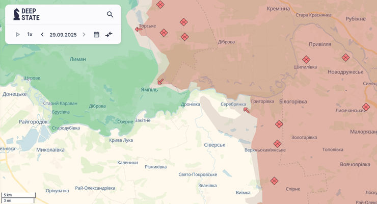 Серебрянське лісництво карта
