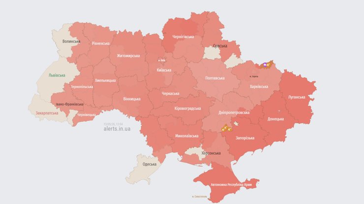 Карта воздушных тревог