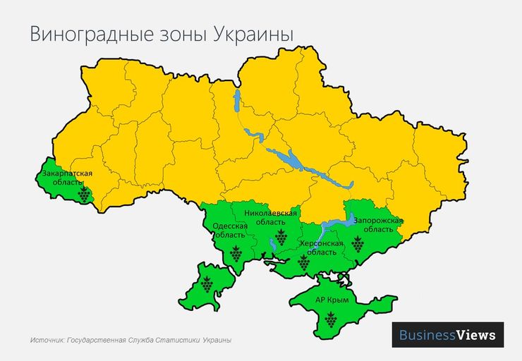 виноградные зоны украины