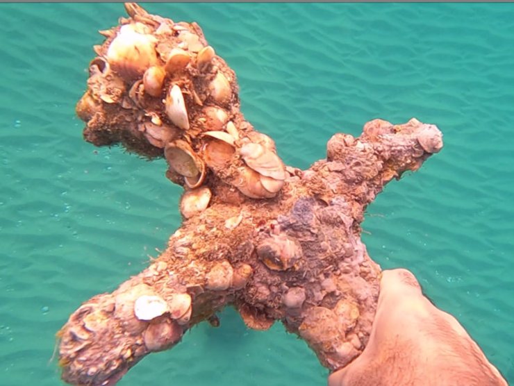 меч крестоносцев, вода, рука человека, фото