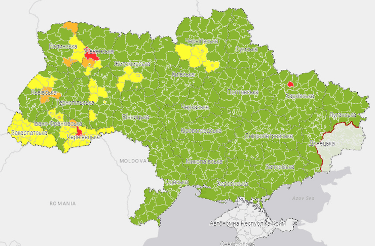 карта, коронавирус