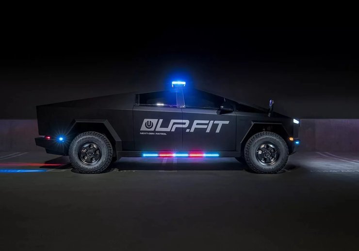 полицейская Tesla Cybertruck, Tesla Cybertruck, пикап Tesla Cybertruck, электромобиль Tesla, полицейская Tesla