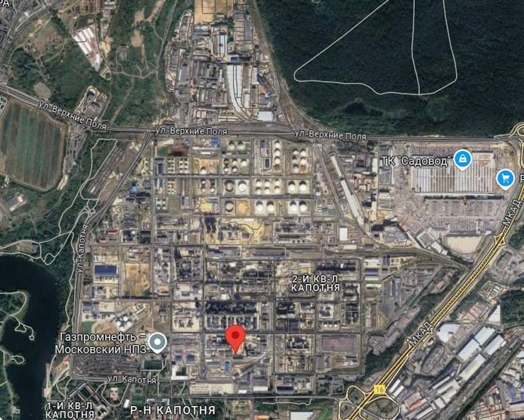 Розташування Московського НПЗ