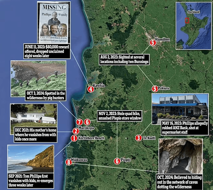 карта нова зеландія