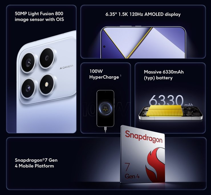 POCO X8s смартфон 6,35 камера 50 Мп батарея 6330 мач