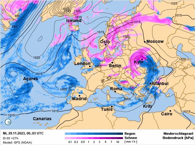 Южный циклон, карта, погода