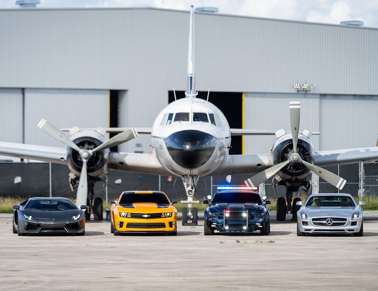 авто из фильма Трансформеры, трансформер Бамблби, Chevrolet Camaro, Lamborghini Aventador, Ford Mustang